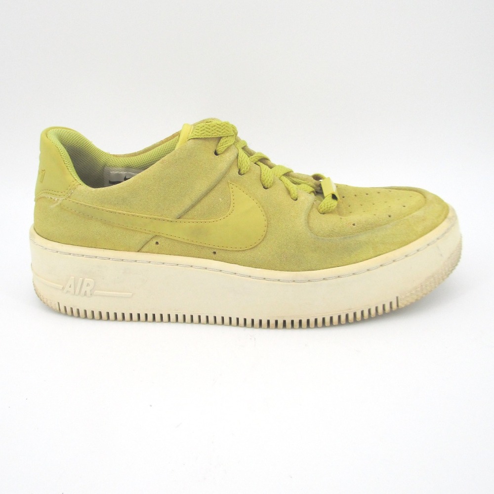 Nike Air Force 1 Sage Low Platform Yellow Suede Sneakers Women's Size 9